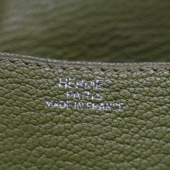 HERMES Revan Cattle Coin Purse Leather Green Auth yb333 - Picture 9 of 16
